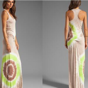 Young Fabulous Broke XS Hamptons Long Maxi Dress Bodycon Tie Dye Ombre Sexy Neon
